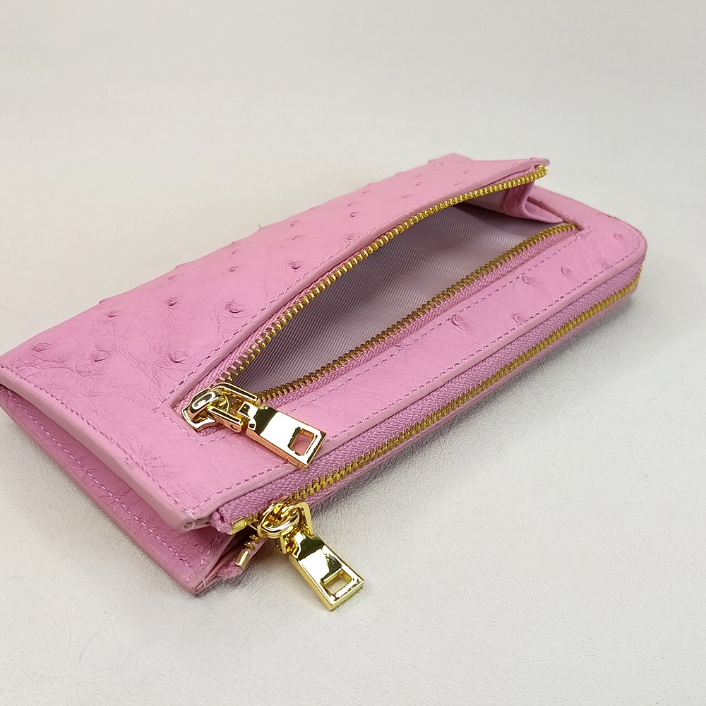 【M2nd】律米耶鴕鳥皮輕薄迷你長夾-土耳其藍(T65A), , large