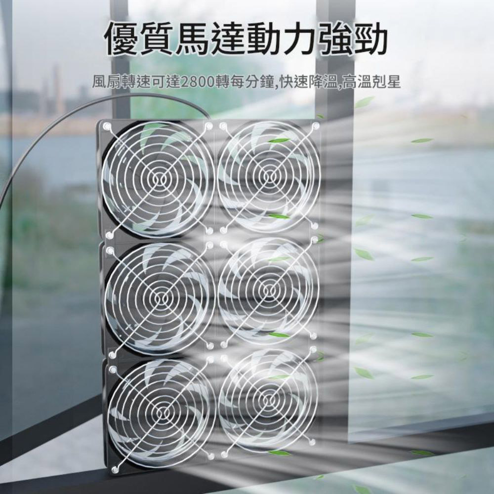 空氣循環12cm機箱風扇-4風扇正方形支架+8金屬網罩+調速器+配件+螺絲, , large