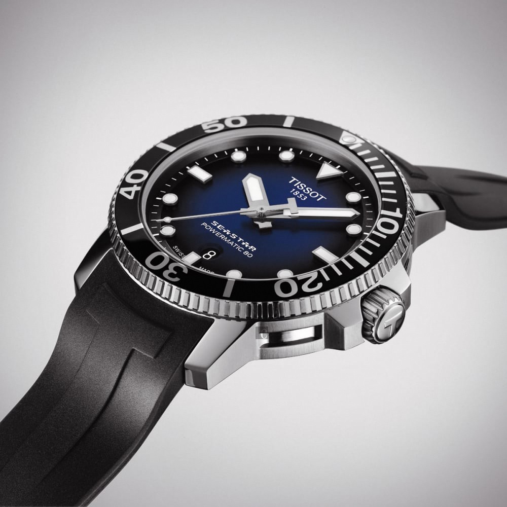 TISSOT 天梭 Seastar 1000 海洋之星300米潛水機械錶-藍x黑/43mm T1204071704100, , large