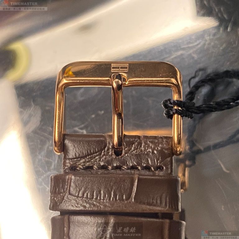 [星晴錶業]TommyHilfiger手錶,44mm,TH00003黑色錶面玫瑰金錶殼咖啡色真皮皮革錶帶款, , large
