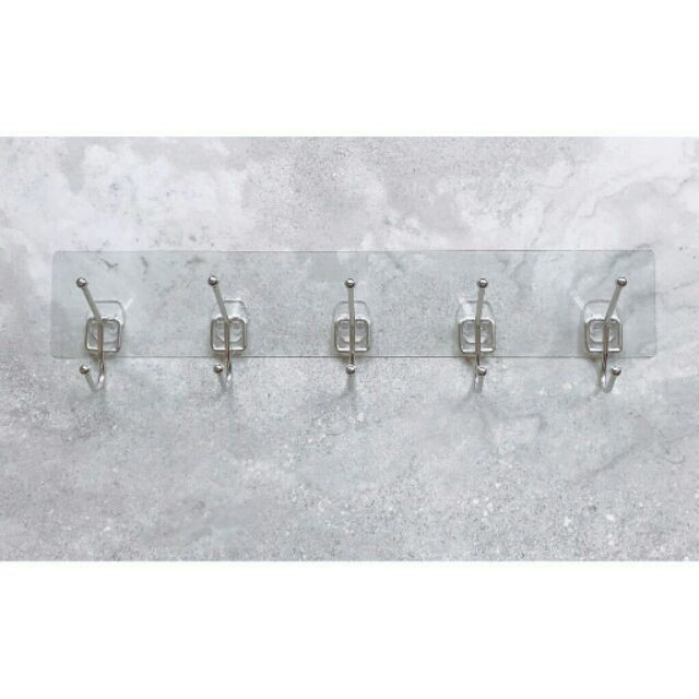 [熊好貼國際]十連勾掛衣架 SGS認證台灣製造304不鏽鋼無痕掛勾 凹凸紋路牆面可貼  陽台掛衣架 黏貼式收納架, , large