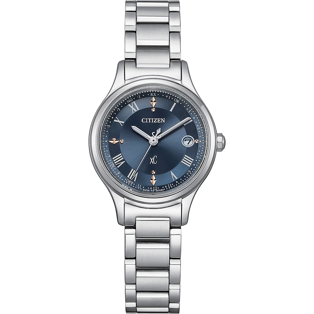 CITIZEN 星辰 XC 輕奢光 深邃藍 超級鈦 光動能電波女錶 ES9490-61L