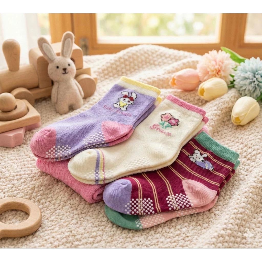[Kaimei Cotton Industry] 10 pairs of random excellent pure cotton non-slip children's socks, sweetheart bunny style, love children's socks, cartoon children's socks, cute socks, boys and girls socks, bunny heart, 9-13cm, , large