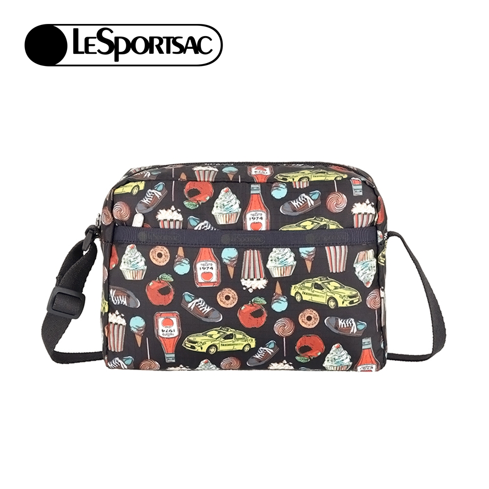 |快速出貨|Lesportsac Daniella Crossbody 拉鍊斜背包/ 紐約美食插畫風, , large