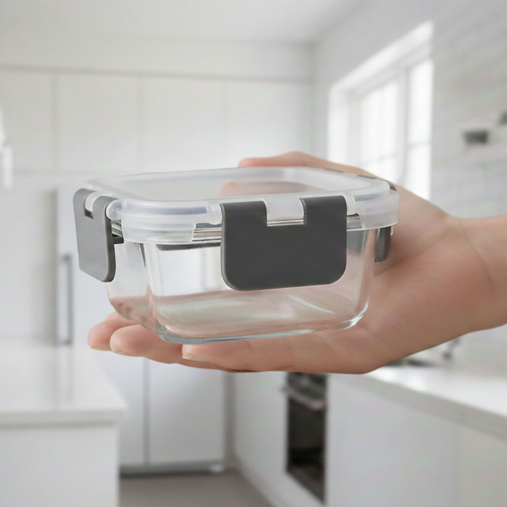 高硼矽玻璃保鮮盒 【160ml-400ml】 耐熱玻璃保鮮盒 微波爐可用 密封防漏便當盒 分裝收納 健身餐盒 備餐神器 玻璃保鮮盒 冰箱收納 租屋族 露營必備, , large