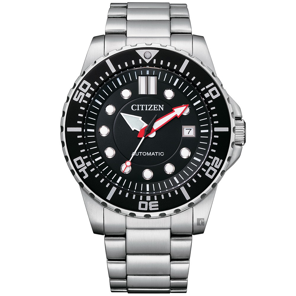CITIZEN 星辰 大三針運動機械錶-黑/43mm NJ0120-81E, , large