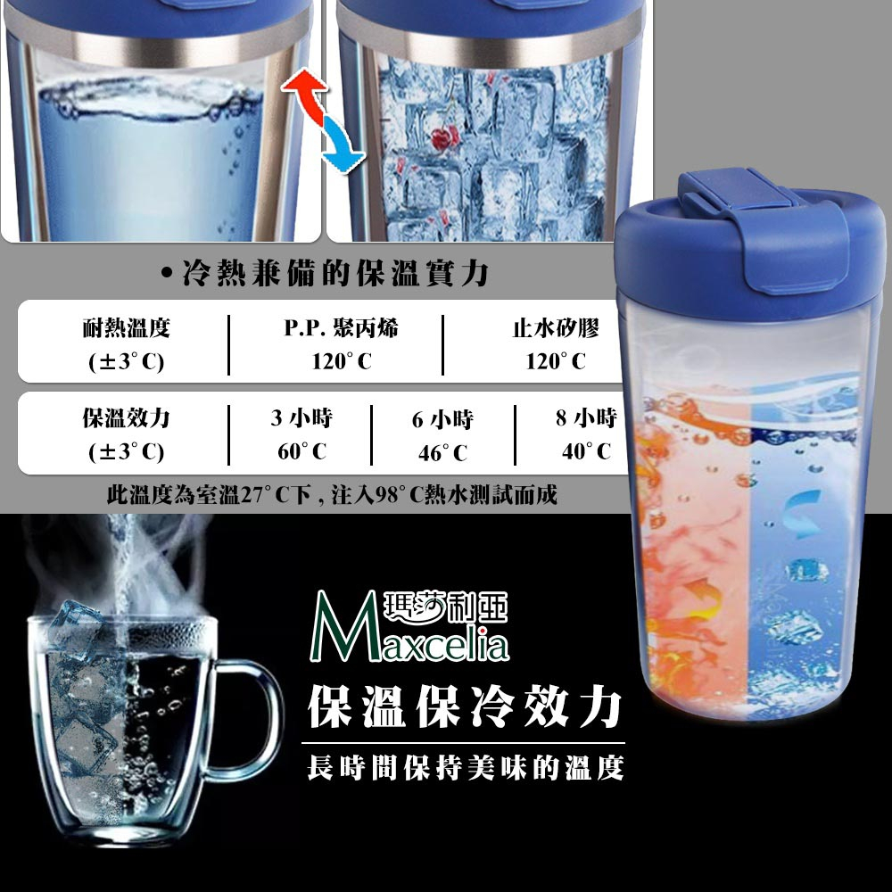 Maxcelia 瑪莎利亞｜陶瓷塗層不鏽鋼真空雙享杯｜MX-VB01兩色可選, , large