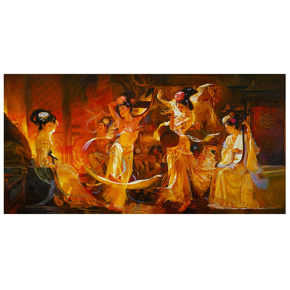 【御畫房】敦煌 國家一級畫師手繪油畫60×120cm(VF-72)