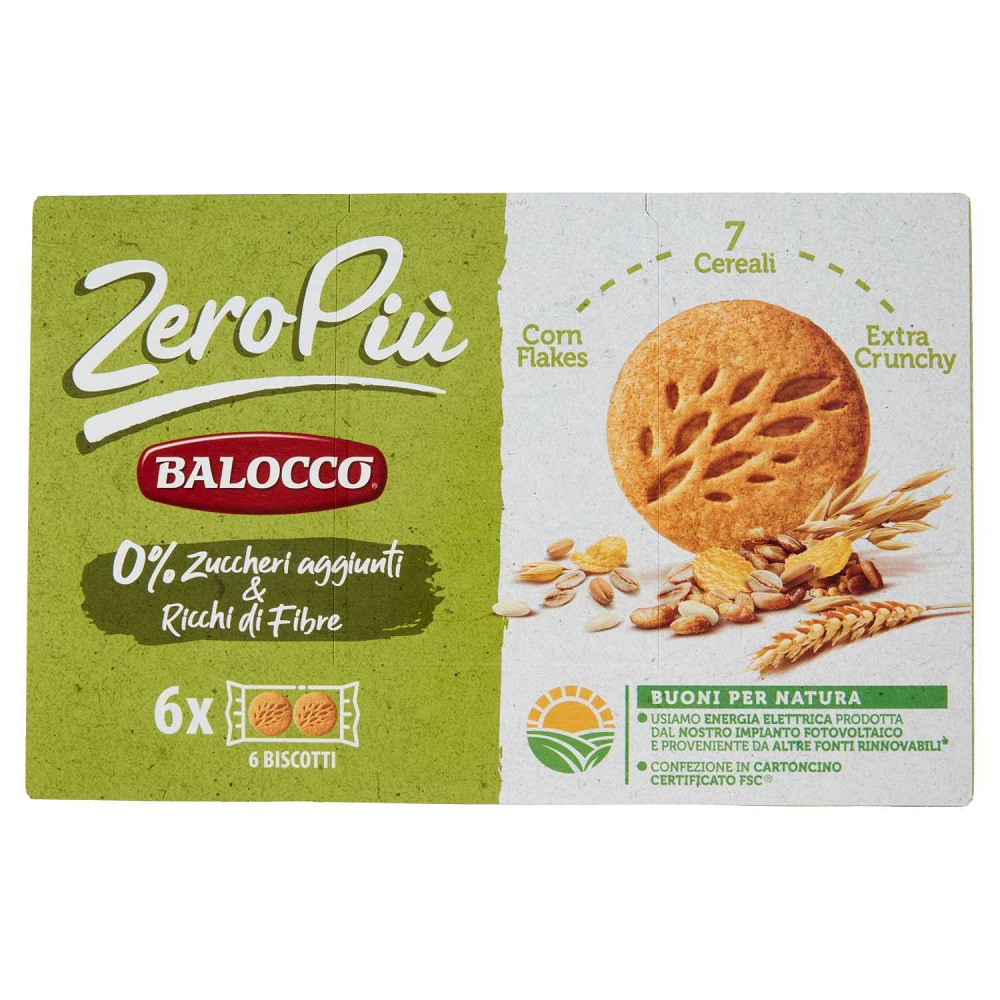 Balocco Zeropiu Cereals Biscuits, , large