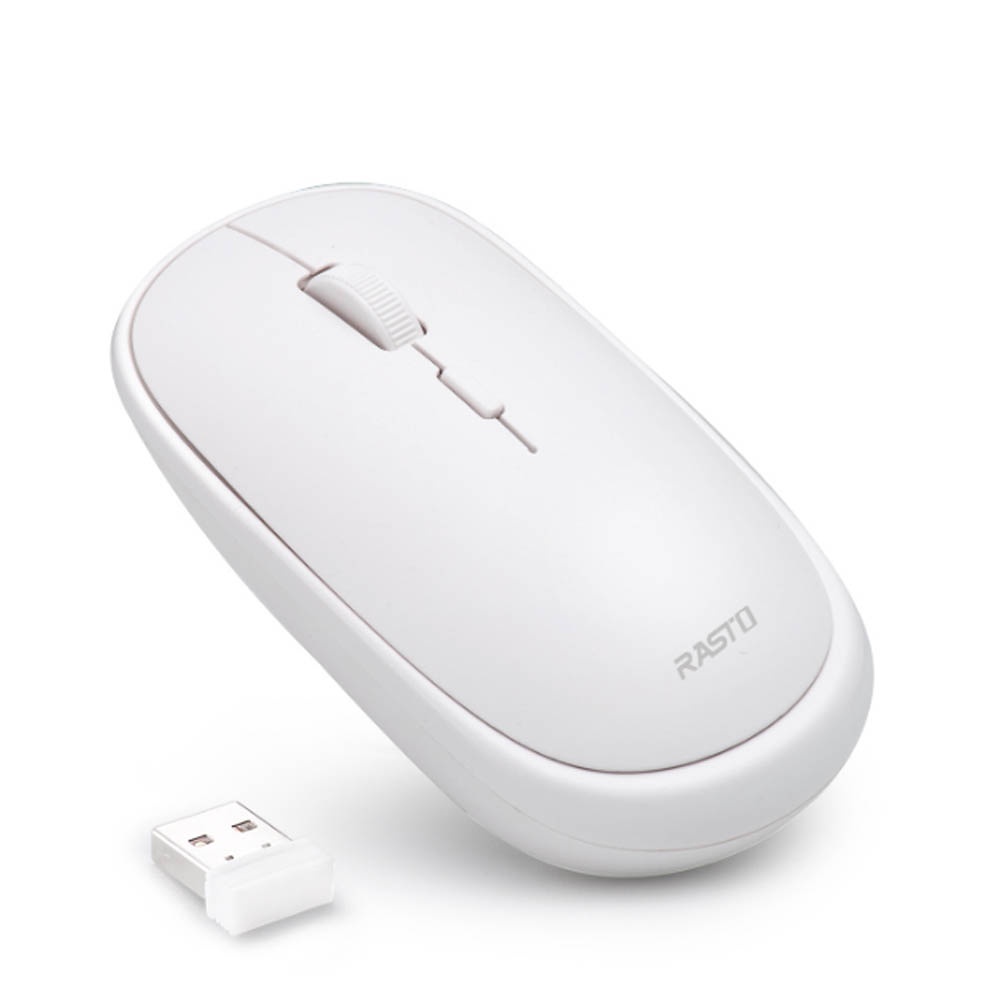 RASTO RM15 Ultra-Quiet Wireless Mouse - 3-Stage DPI Switching & Long-Lasting Power Saving Mode White, 白色, large