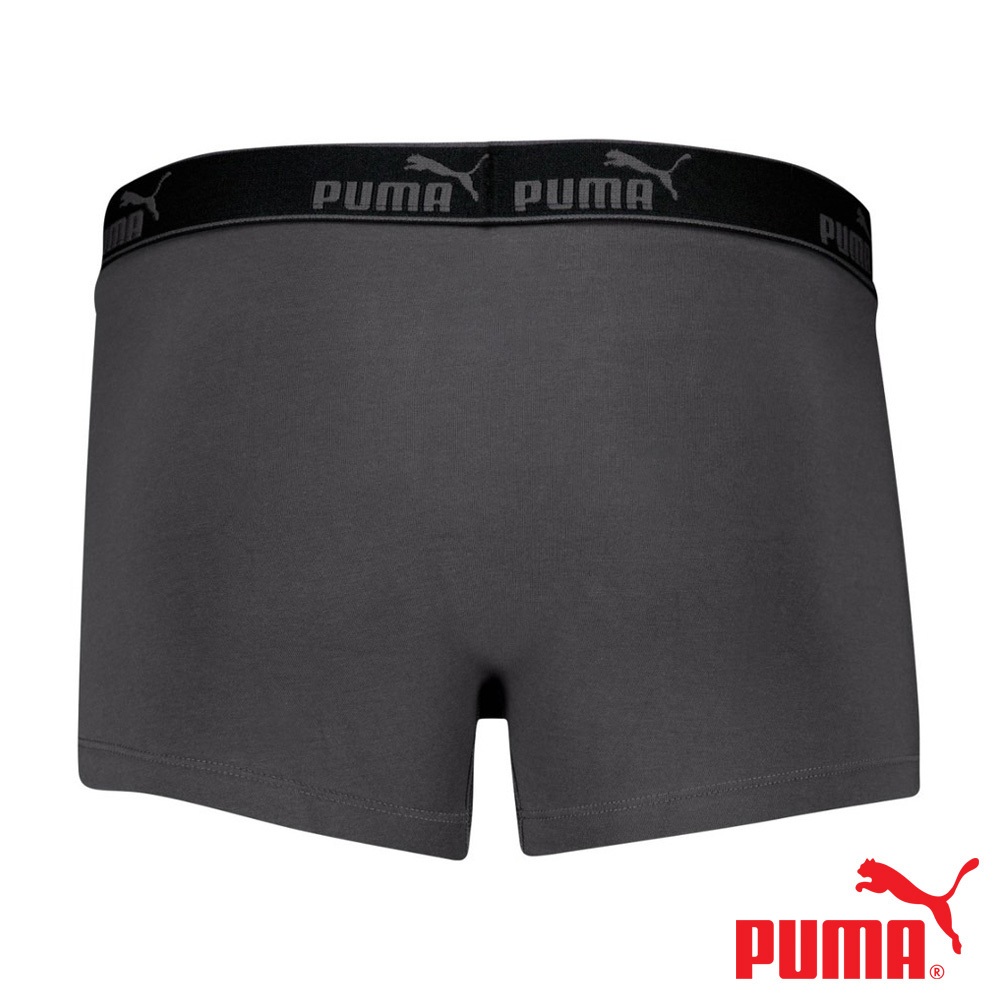 PUMA 平口內褲 1件組 彪馬 跳豹 男內褲 平角內褲 修身 防捲邊 貼合 耐穿 柔軟 棉質 透氣 抗菌 黑 深灰 灰, , large