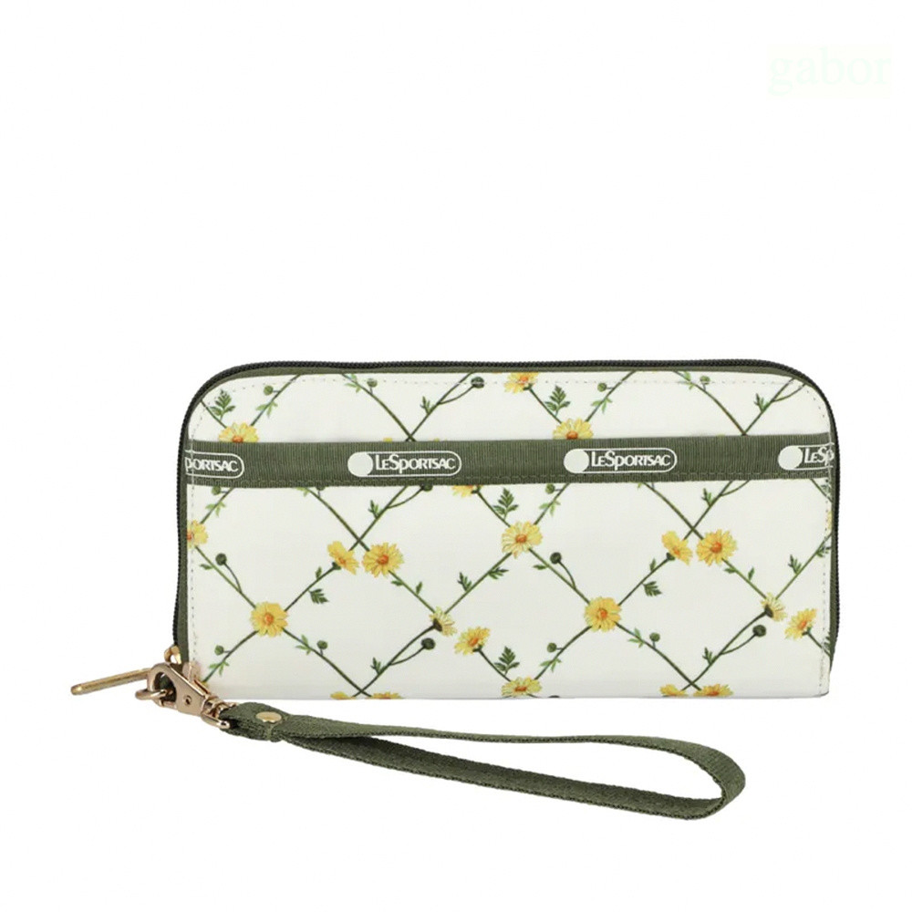 LeSportsac Tech Wallet Wristlet 腕帶錢包 手拿包 送禮-淡雅雛菊, , large
