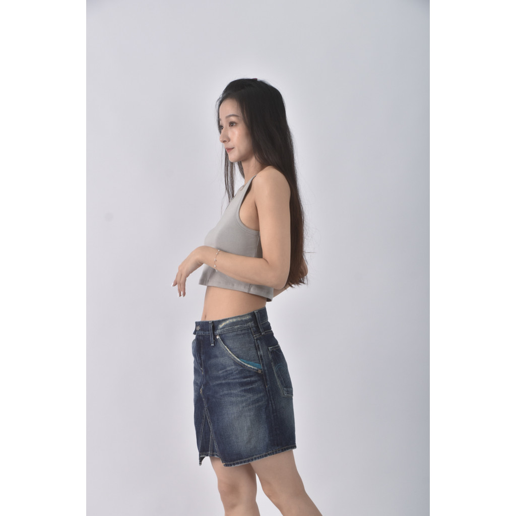 (XL) levis丹寧牛仔棉質藍色短裙二手衣, , large