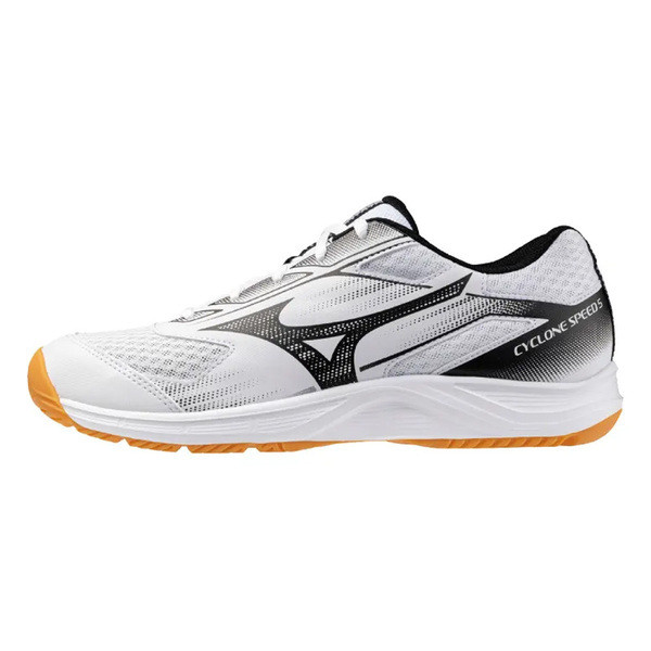 Mizuno Cyclone Speed 男女 排球鞋 室內運動 穩定 包覆 回彈 白 黑 [V1GA258055], , large