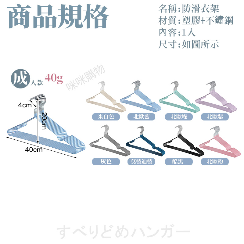 Mimi Shopping Adult clothes hanger, 灰色200入, large