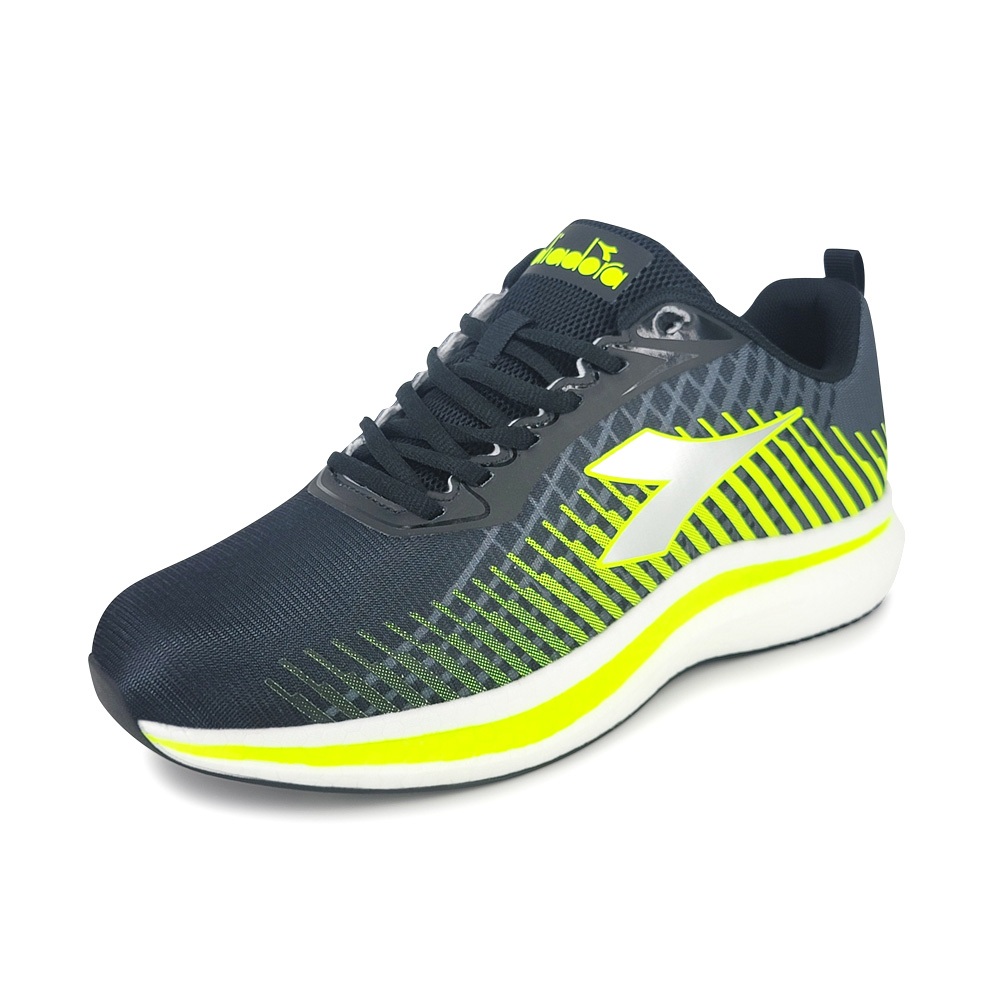 DIADORA迪亞多那 輕量專業慢跑男鞋 男運動鞋 慢跑鞋 漸層 寬楦 透氣 吸震 減壓 乳膠鞋墊 止滑 灰綠 灰桔, , large