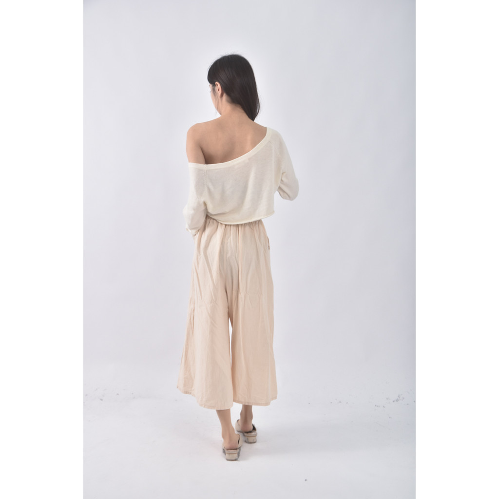 (XL) 精品高腰休閒杏色長褲二手衣, , large