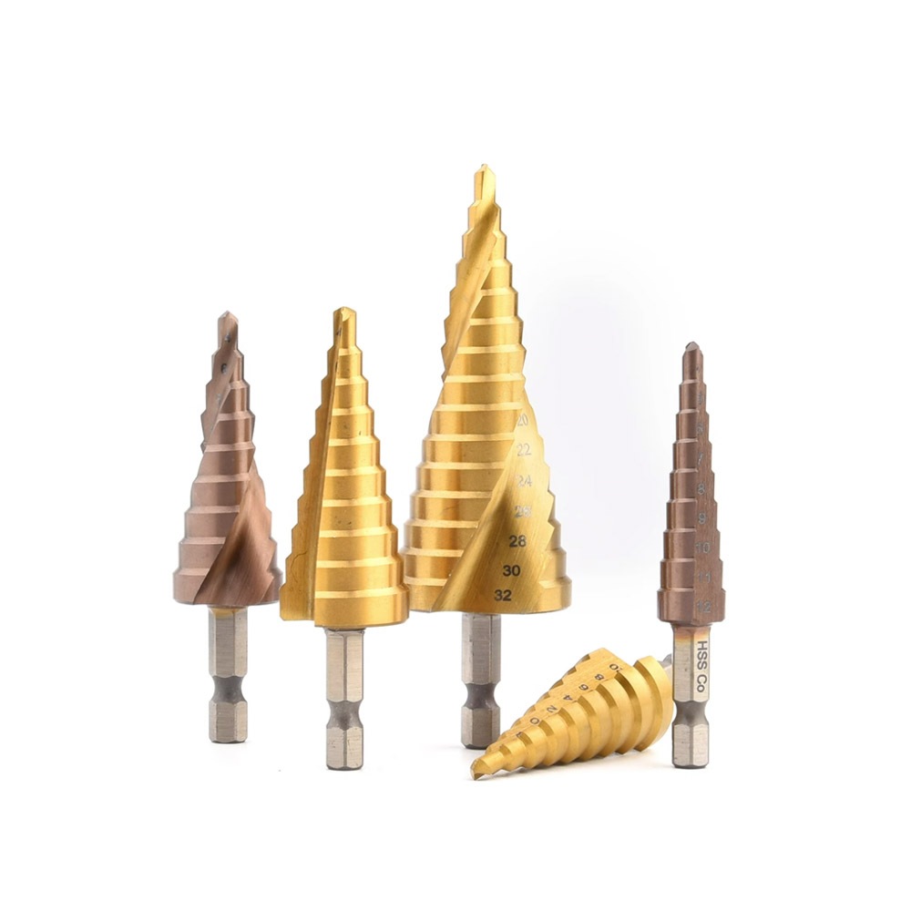 M35 精品階梯鑽4-32mm 螺旋槽 直槽 錐形 塔型 多功能鑽頭 萬能擴孔 開孔器 擴孔器 金屬木板 錐形, , large