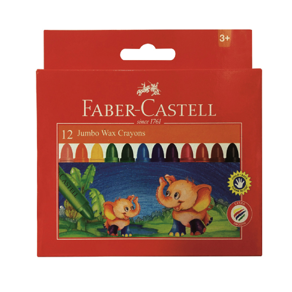 【Faber-Castell】輝柏 大象粗芯蠟筆 12色 /盒 120040, , large
