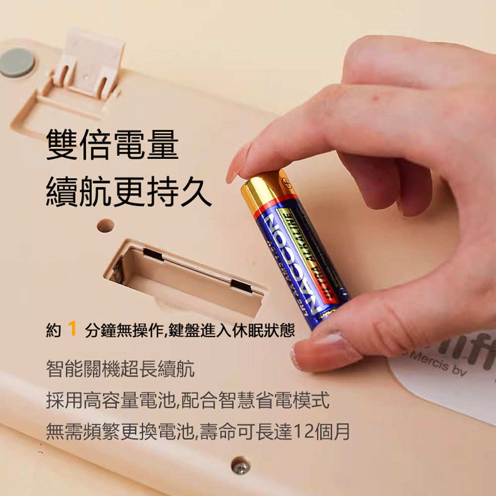 Miffy x MiPOW LQ米菲104鍵全尺寸無線鍵盤滑鼠套裝組MPC006 淺藍色, , large