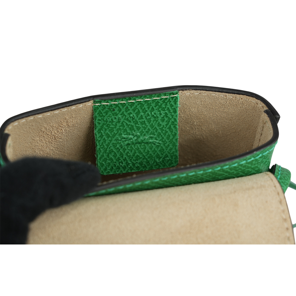 LONGCHAMP EPURE 翻蓋牛皮手機包/綠色, , large