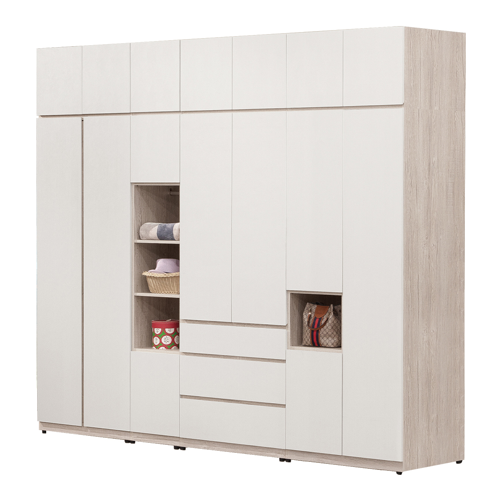 【唯熙傢俱】紀薇橡木雙色9.3x8尺衣櫃, , large