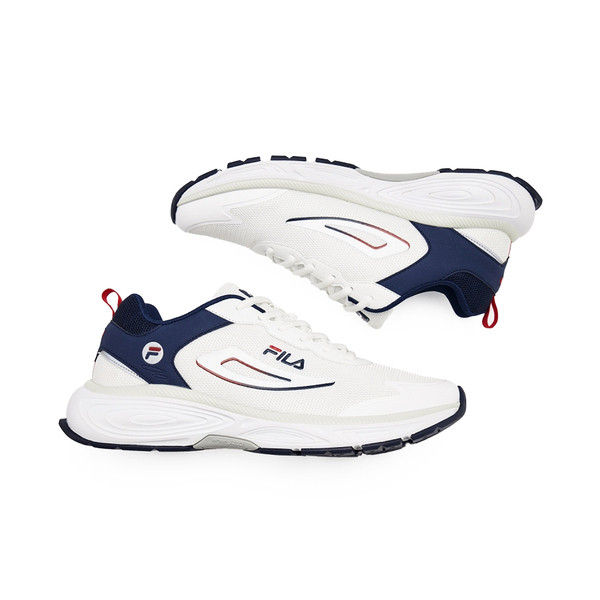 Fila Falcon 男 慢跑鞋 運動鞋 輕量 透氣 白 深藍 [1-J302Y-123], , large