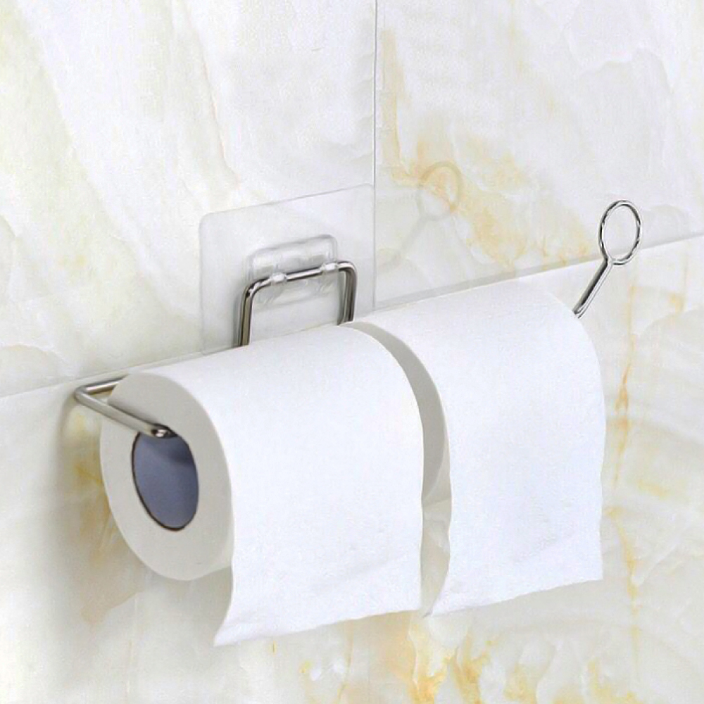 【G+居家】4組不鏽鋼無痕廚衛紙巾架(廚房壁掛架/捲筒紙巾架/捲筒衛生紙架/吸油紙巾架/毛巾掛架抹布掛架), , large