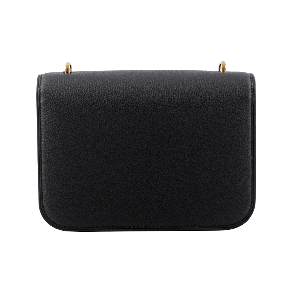 TORY BURCH Eleanor 荔枝皮革大標誌翻蓋小款二用包/黑色, , large
