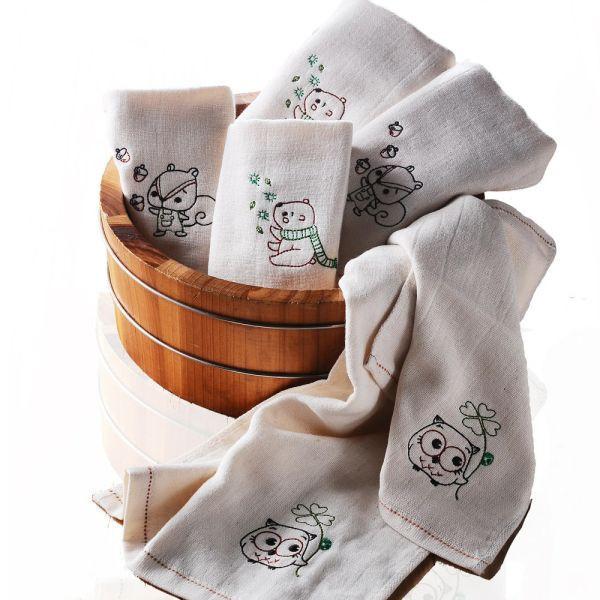 【MORRIES莫利仕】天然原棉無染童趣精繡童巾HP4141 買一送一