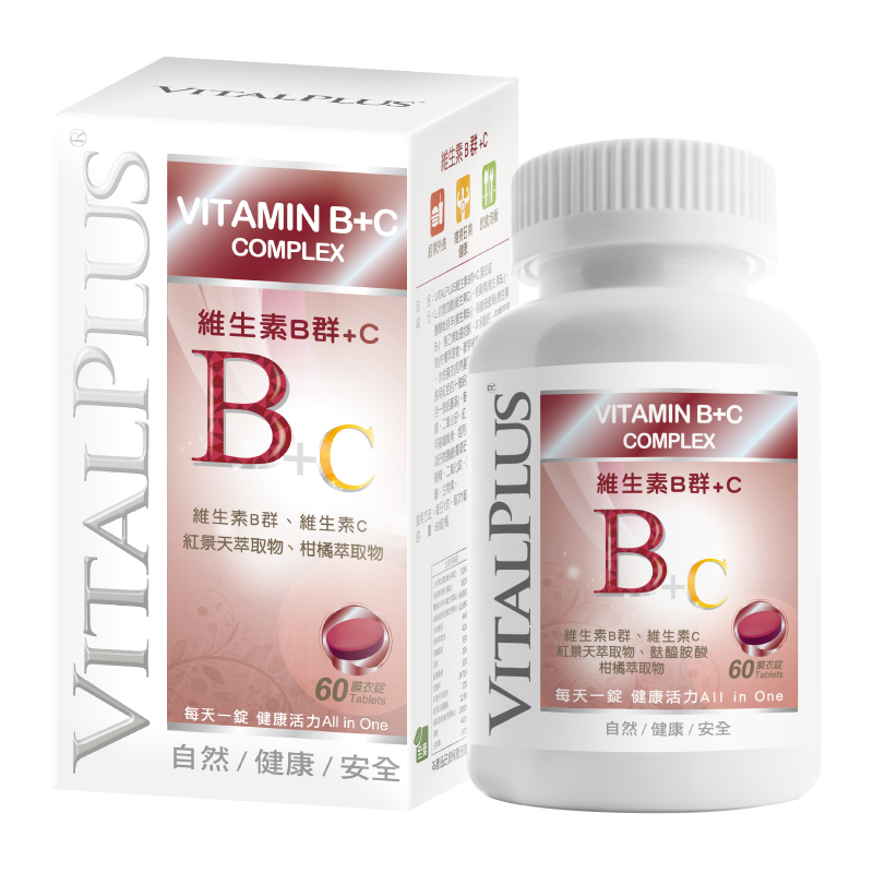 VITALPLUS維生素B群+C膜衣錠60錠, , large