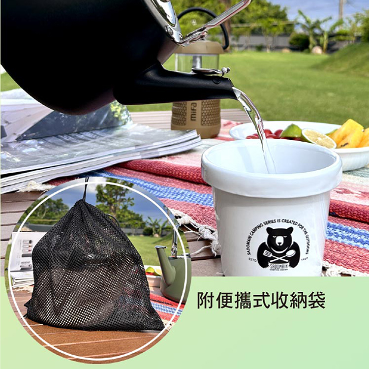 仙德曼露營304不鏽鋼風琴壺-1.5L-霧白色-1支, , large