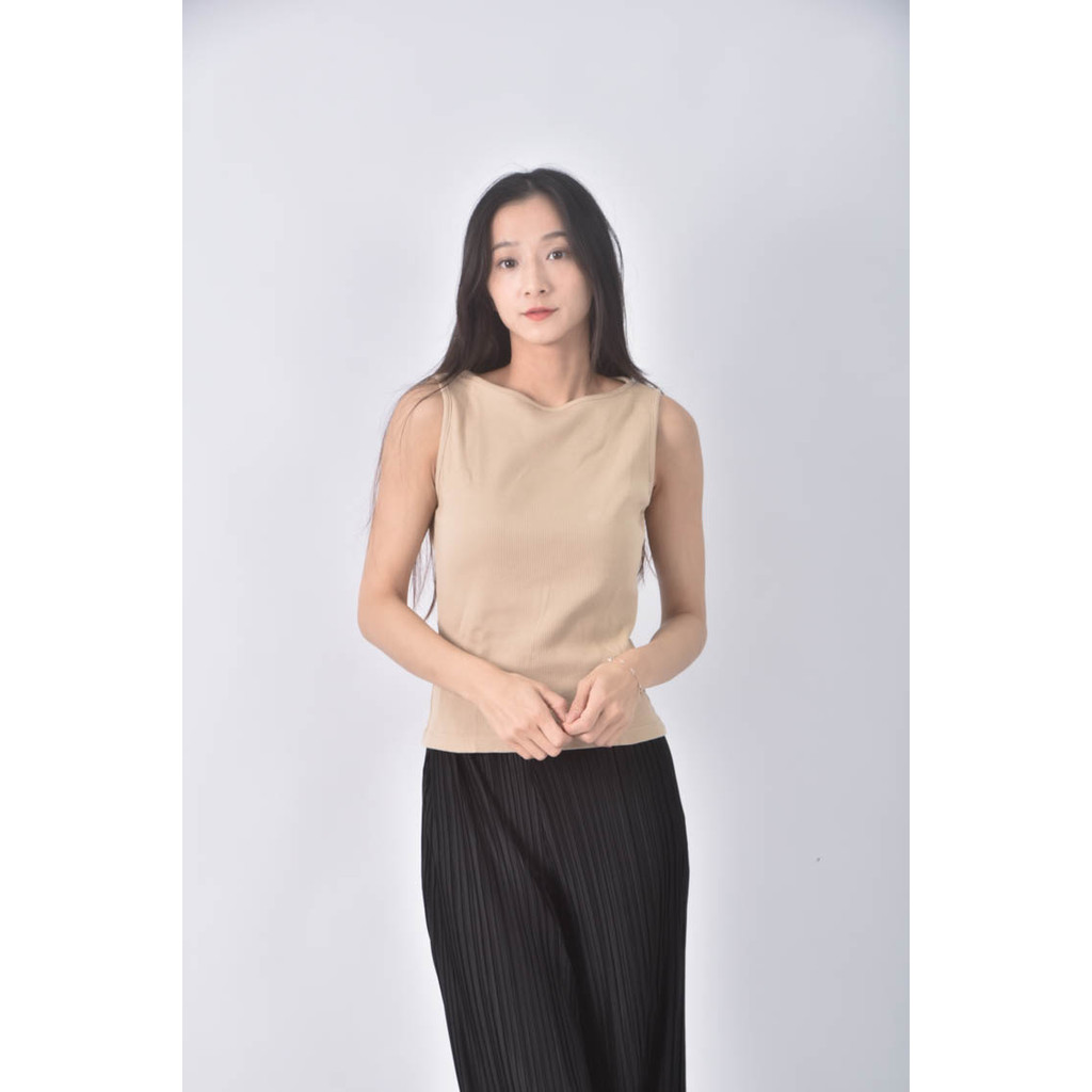 (S) uniqlo背心杏色上衣二手衣, , large