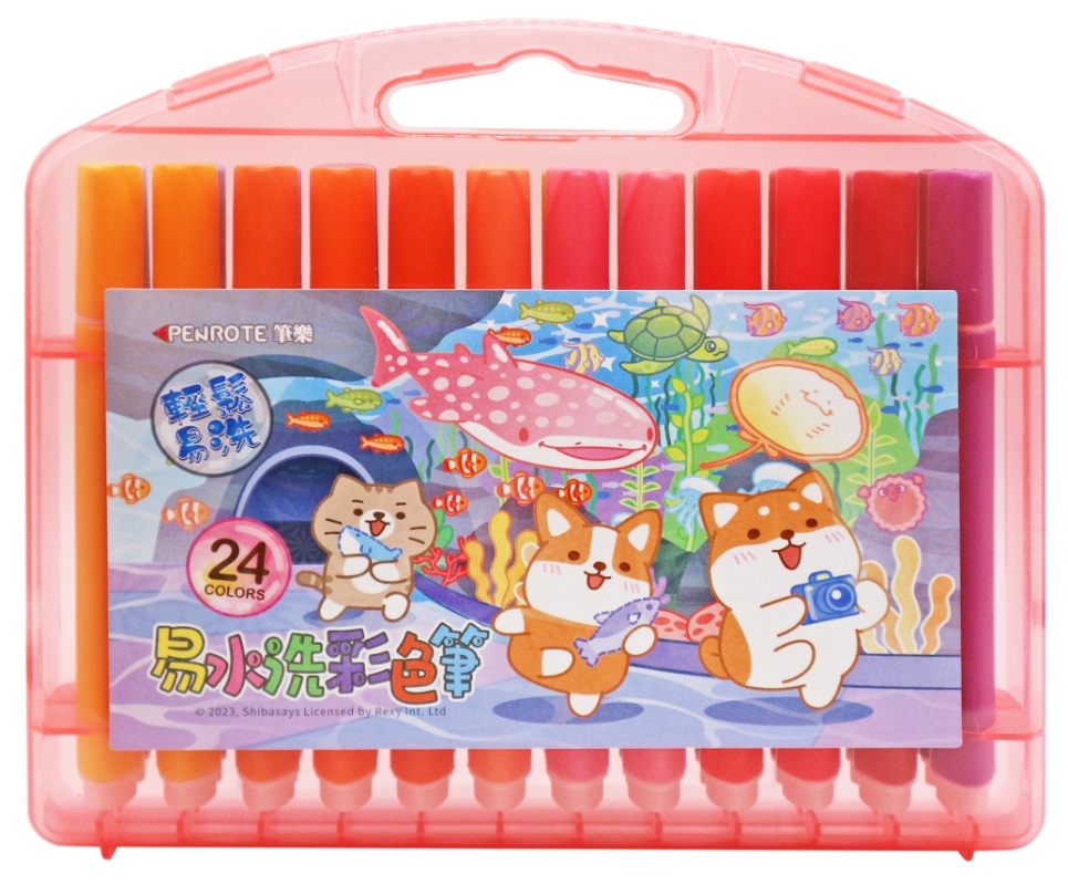 【PENROTE 筆樂】柴語錄24色易水洗彩色筆 粉