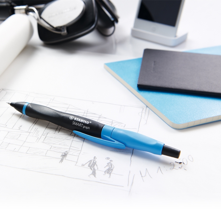 【德國天鵝STABILO】 SMARTgraph 智能樂人體工學0.5自動鉛筆/左右手右手2B黑/綠(ST1842/3-12), , large