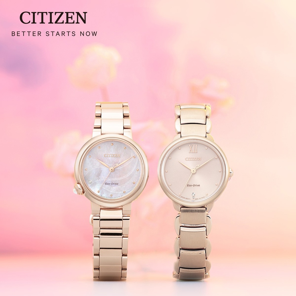 CITIZEN 星辰  L系列 廣告款 光動能大三針女錶 EM0922-81X, , large