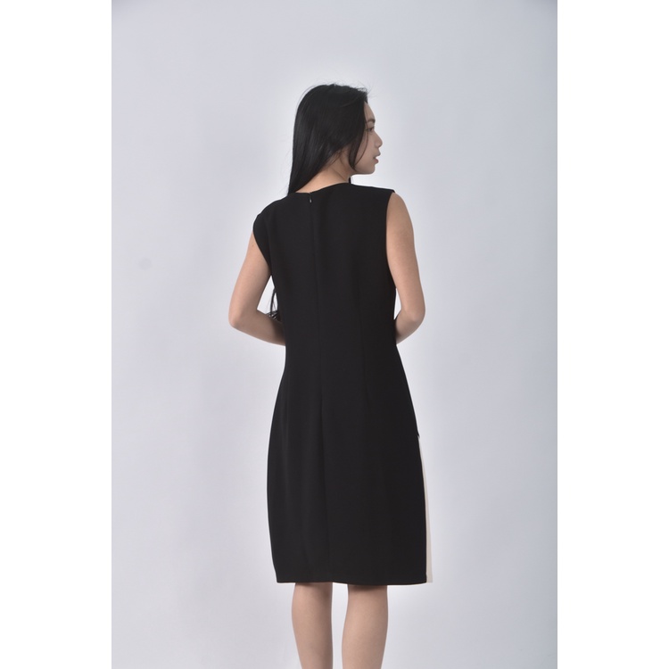 (M) iris girls質感跳色黑色洋裝二手衣, , large