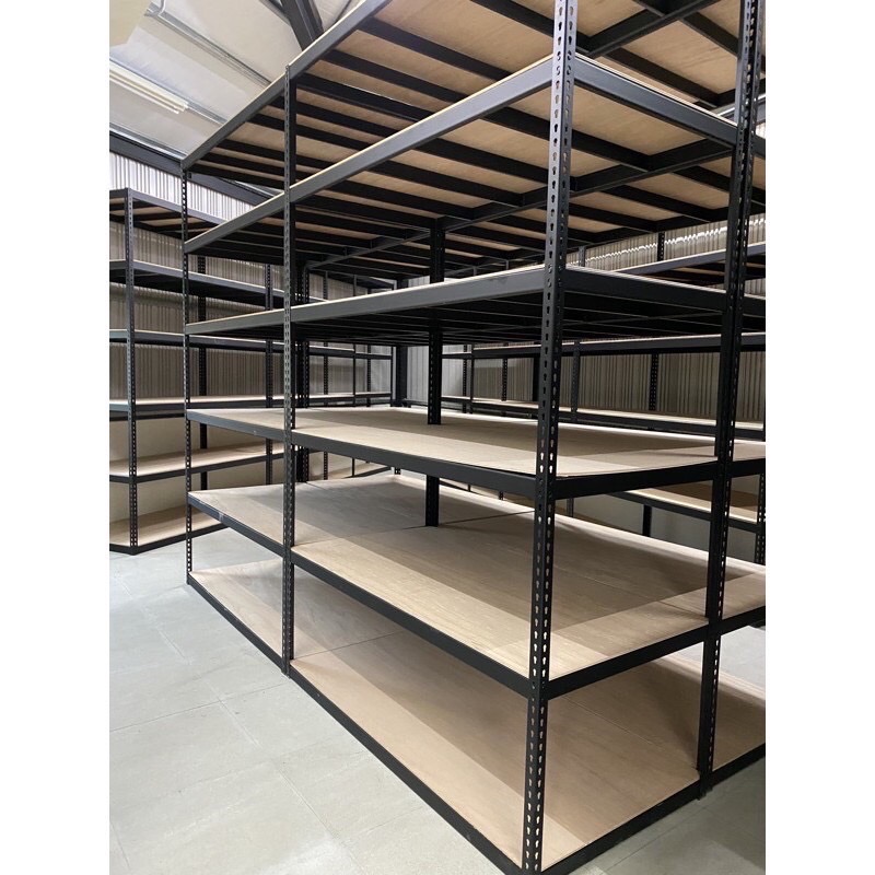 [台灣湧利企業有限公司]免螺絲角鋼架 4尺*2尺*高6尺耐重角鋼架 黑色 四層 總荷重1噸, , large