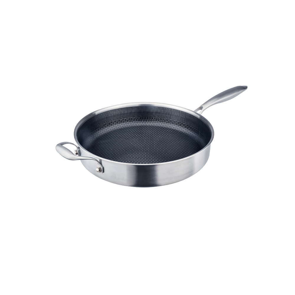 CLARE 可蕾爾 典鑽316不鏽鋼不沾平底鍋蜂巢塗層不沾鍋 無蓋30cm-Leidea樂德兒, , large