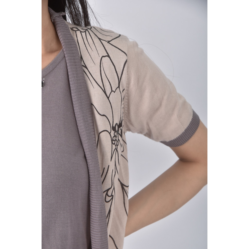 (S) 假兩件灰色短袖上衣二手衣, , large