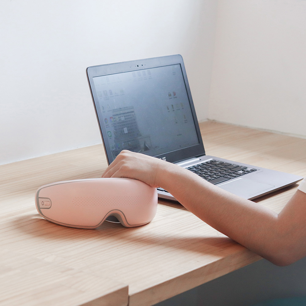 Air pressure massage eye mask, 白色, large