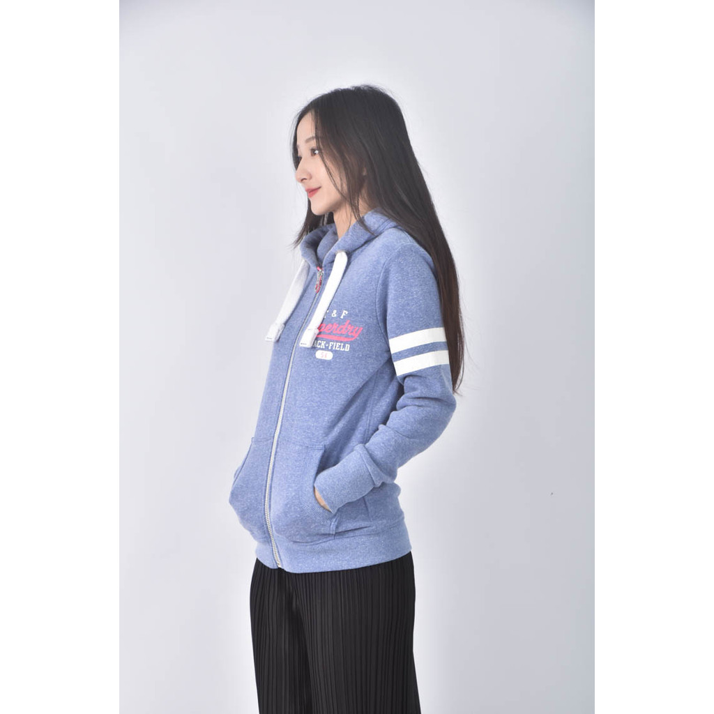(S) 【又又私服】superdry運動棉質美式圖案藍色外套二手衣, , large