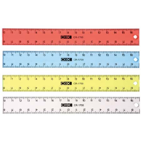 COX三燕  17公分塑膠直尺 (CR-1700)透明, , large