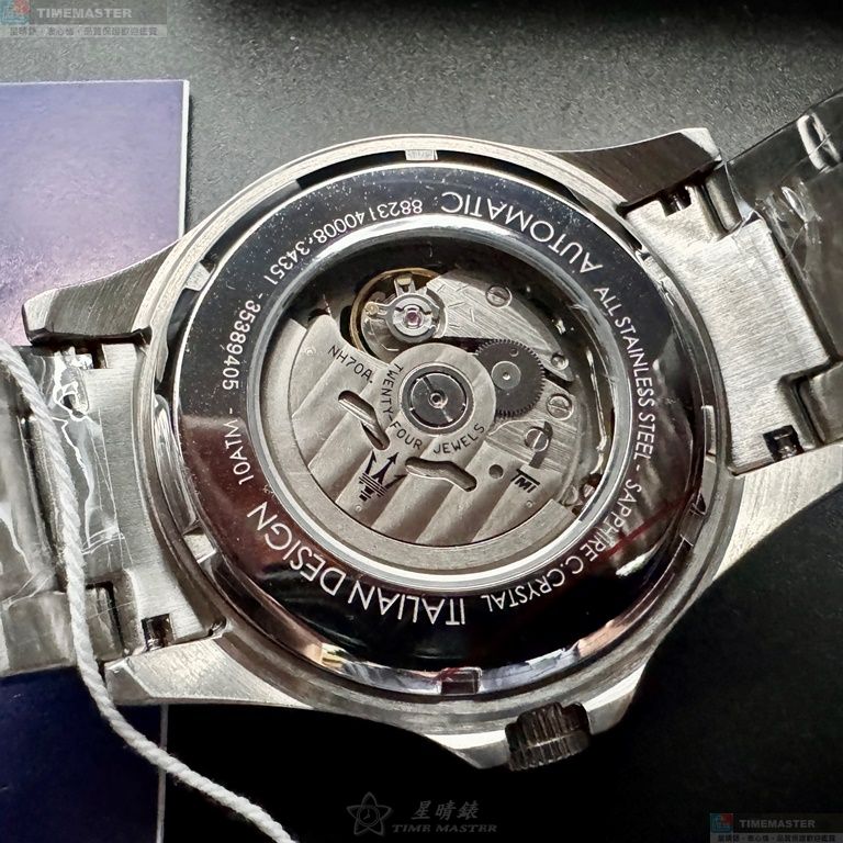 [星晴錶業]MASERATI手錶,46mm,R8823140008黑色雙面機械鏤空錶面銀錶殼銀色精鋼錶帶款, , large