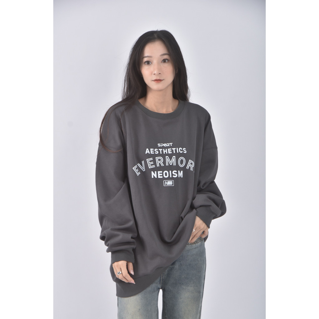 (2XL) 質感棉質圓領綠色長袖上衣二手衣, , large