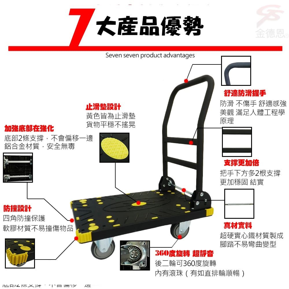 GS MALL 台灣製造 摺疊耐操手推車 載重車 摺疊車 耐操推車 推車 手推車 承重推車 摺疊推車 摺疊車, , large