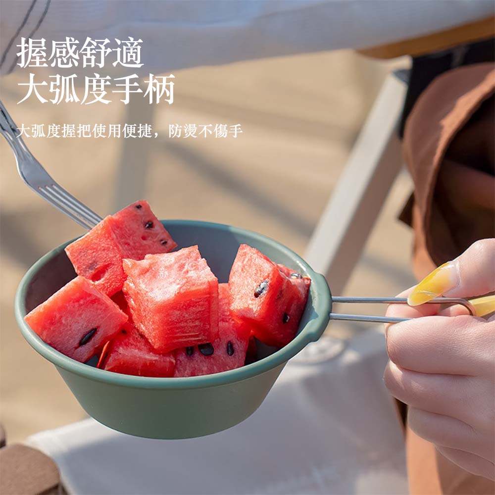 新款食品級耐用露營雪拉碗奶油黃1個裝（露營餐具 耐熱碗 野餐碗 戶外便攜碗）, , large