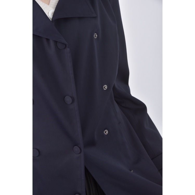 (S) motivi質感棉質風衣藍色外套二手衣, , large