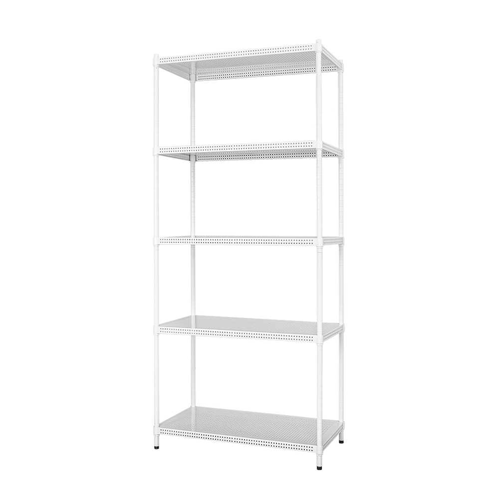 【Y HOUSE】75x45x180cm perforated plate five-layer shelf perforated plate shelf iron rack - paint white, , large