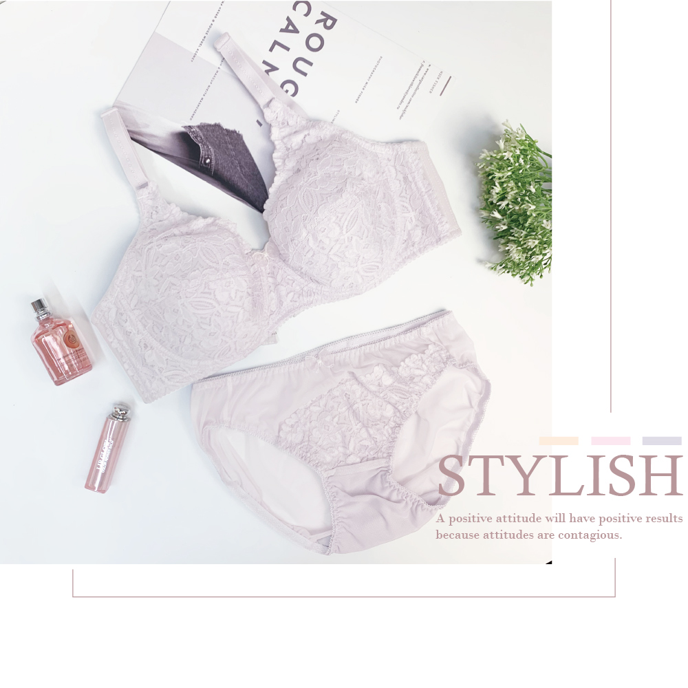 【Clany可蘭霓】舒活女人蕾絲包覆CD內衣(低調灰 6671-61), , large